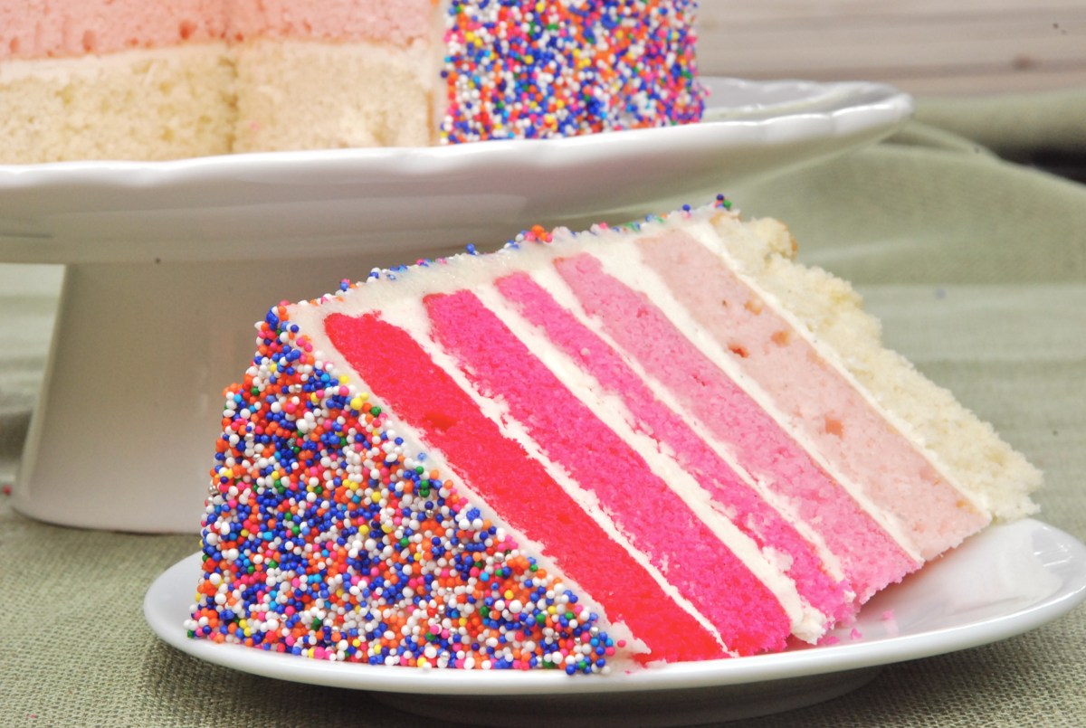 Pink Ombre Mothers Day Spinkle Cake